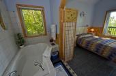 Chalet 1 lit double avec vue sur le fleuve